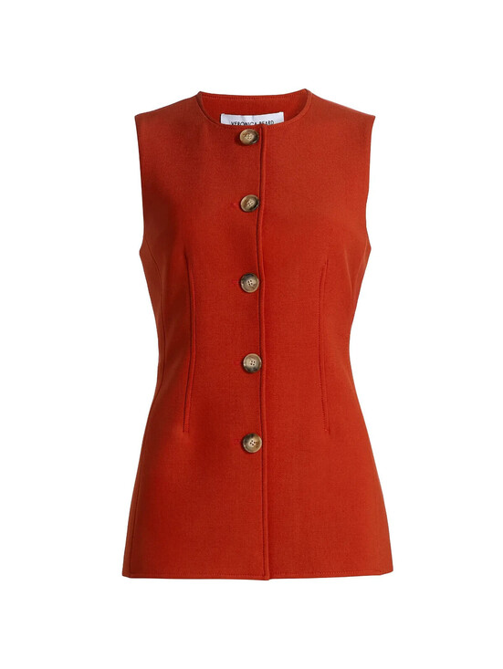 Veronica Beard Jackets & Blazers - NEW, Veronica Beard Jessup Tailored Vest in Carnelian Red sz 8 #SJ2548